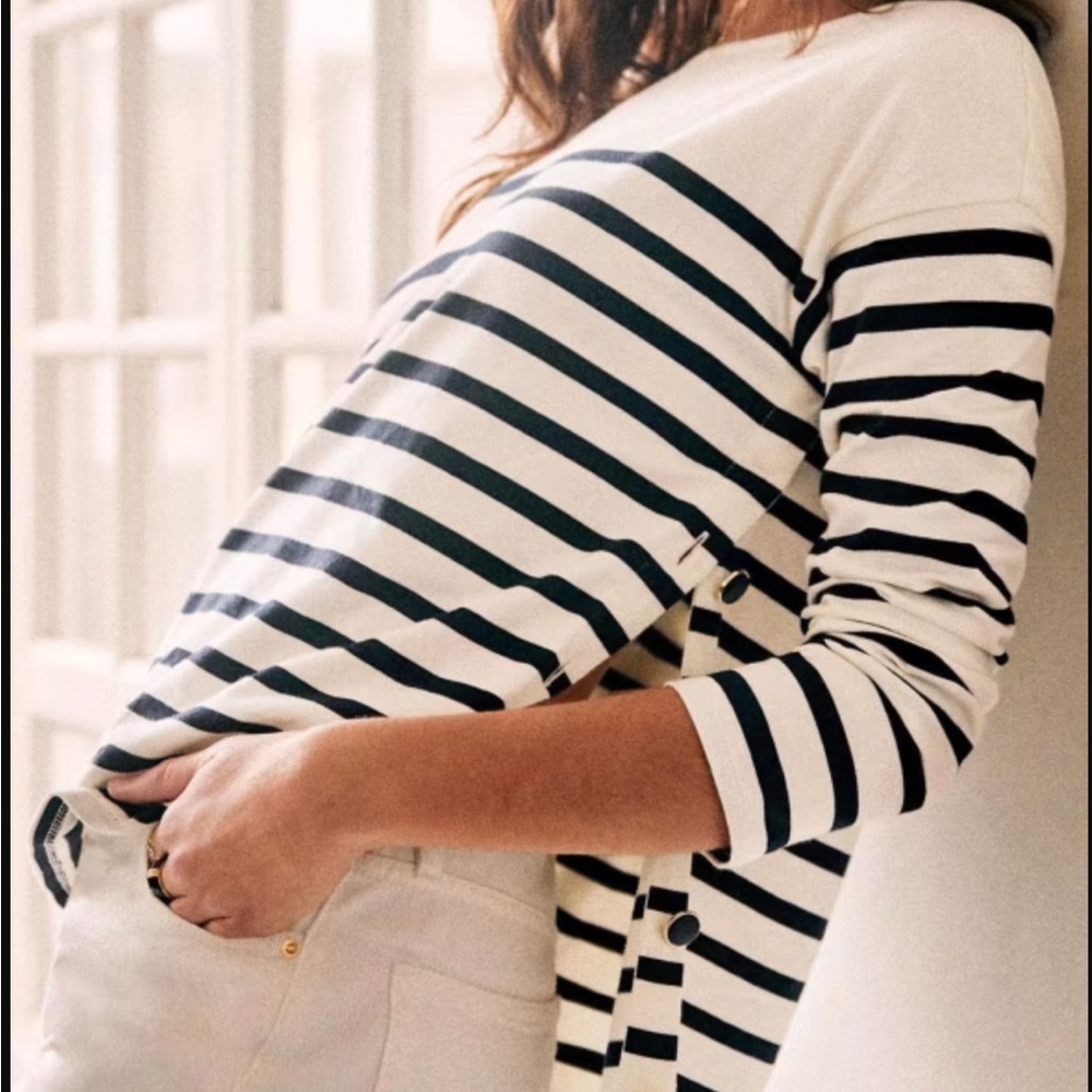 Sezane Noan Mariniere in cream and navy stripe